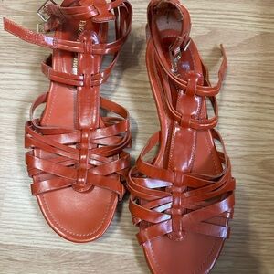 Enzo leather Women's Orange Strappy Sandals